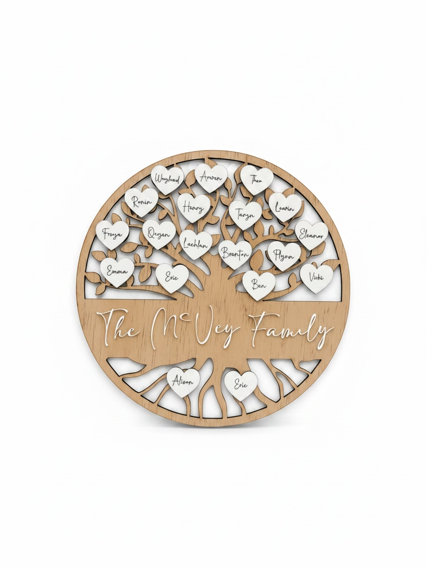 Personalised Family Tree Display | Custom Family Keepsake