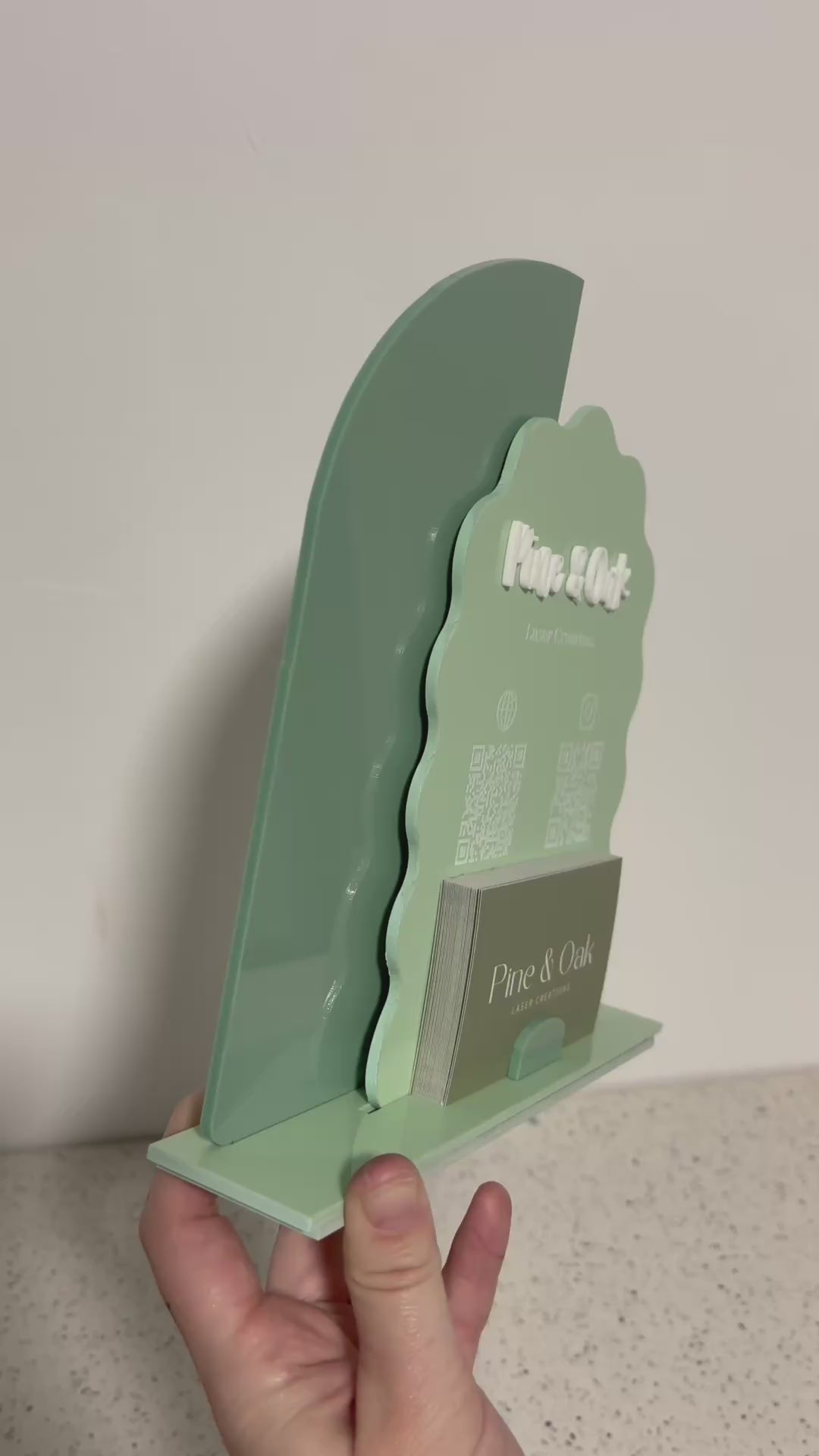 Double Arch Business Card QR Code Stand
